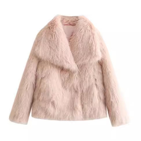 Women’s Winter Plush Coat – Thicken Lapel Casual Long Sleeve Outwear hanyelevate