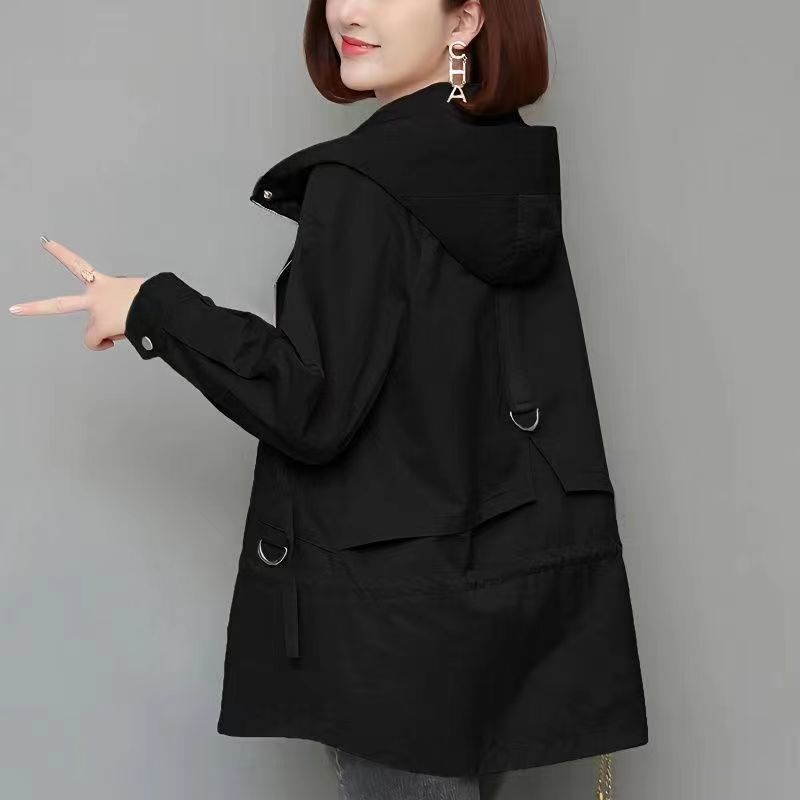Women’s Casual Zipper Jacket – Loose Fit Long Sleeve Coat with Pockets | Polyester | Black, Khaki, Milky White, Ginger Yellow