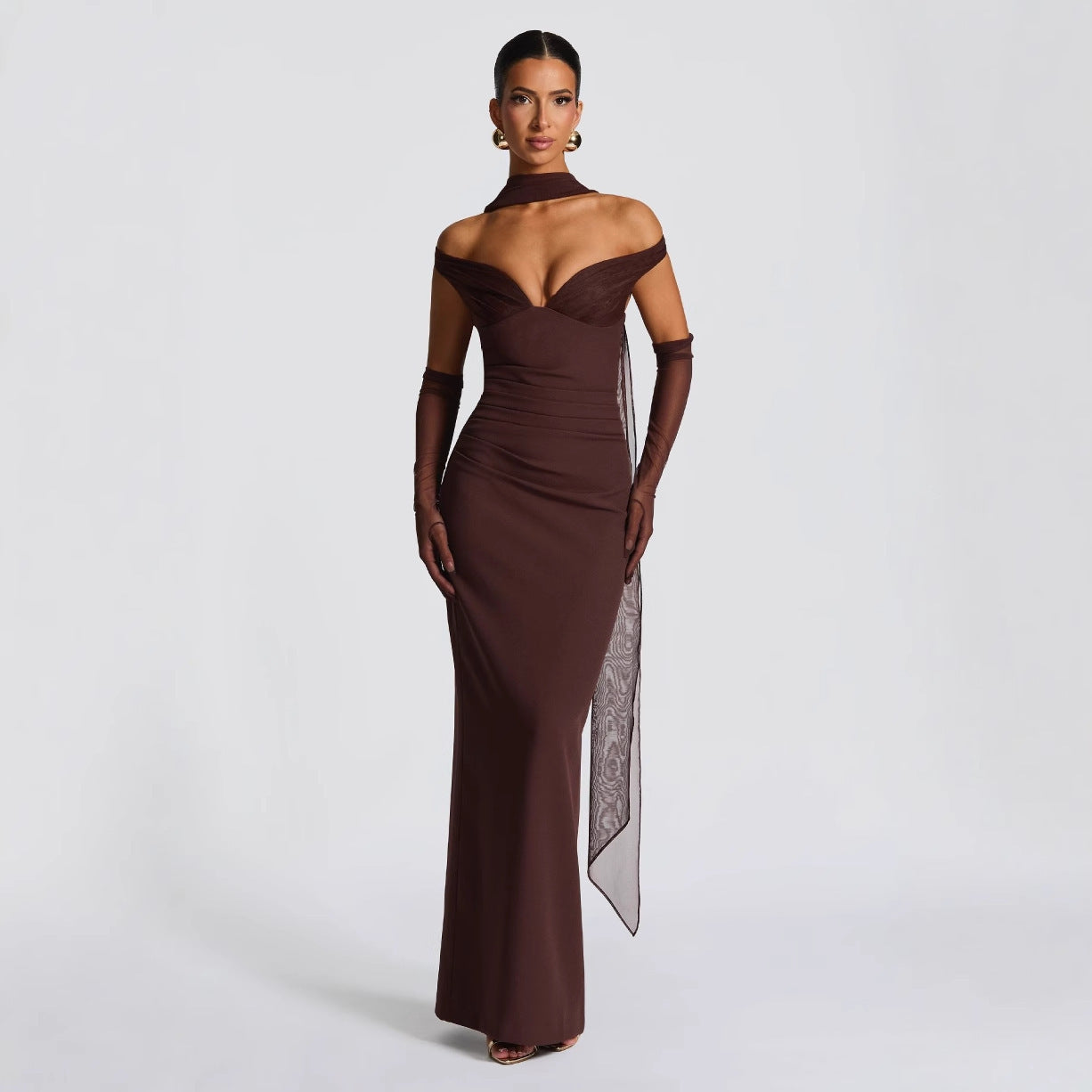 Women’s High-Waist Hip Skirt with Shoulder Straps – Mid-Length Knee Skirt hanyelevate