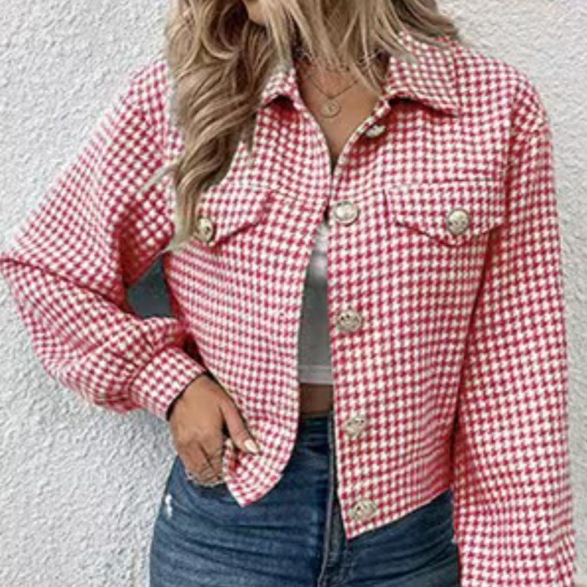 Women’s Short-Length Polyester Top – Long Sleeve | Light Blue, Red, Brown, Black | S–XL hanyelevate