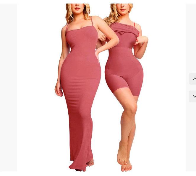 Women's Full Body Shapewear Dress – Tight Fit Jumpsuit with Lift Corset, Chest Pads, and Open Crotch Design hanyelevate