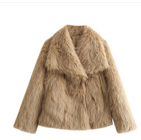 Women’s Winter Plush Coat – Thicken Lapel Casual Long Sleeve Outwear hanyelevate