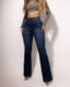 Women’s High Waist Jeans – Sexy Elegant Back Shirred Trousers with Front Button Design hanyelevate