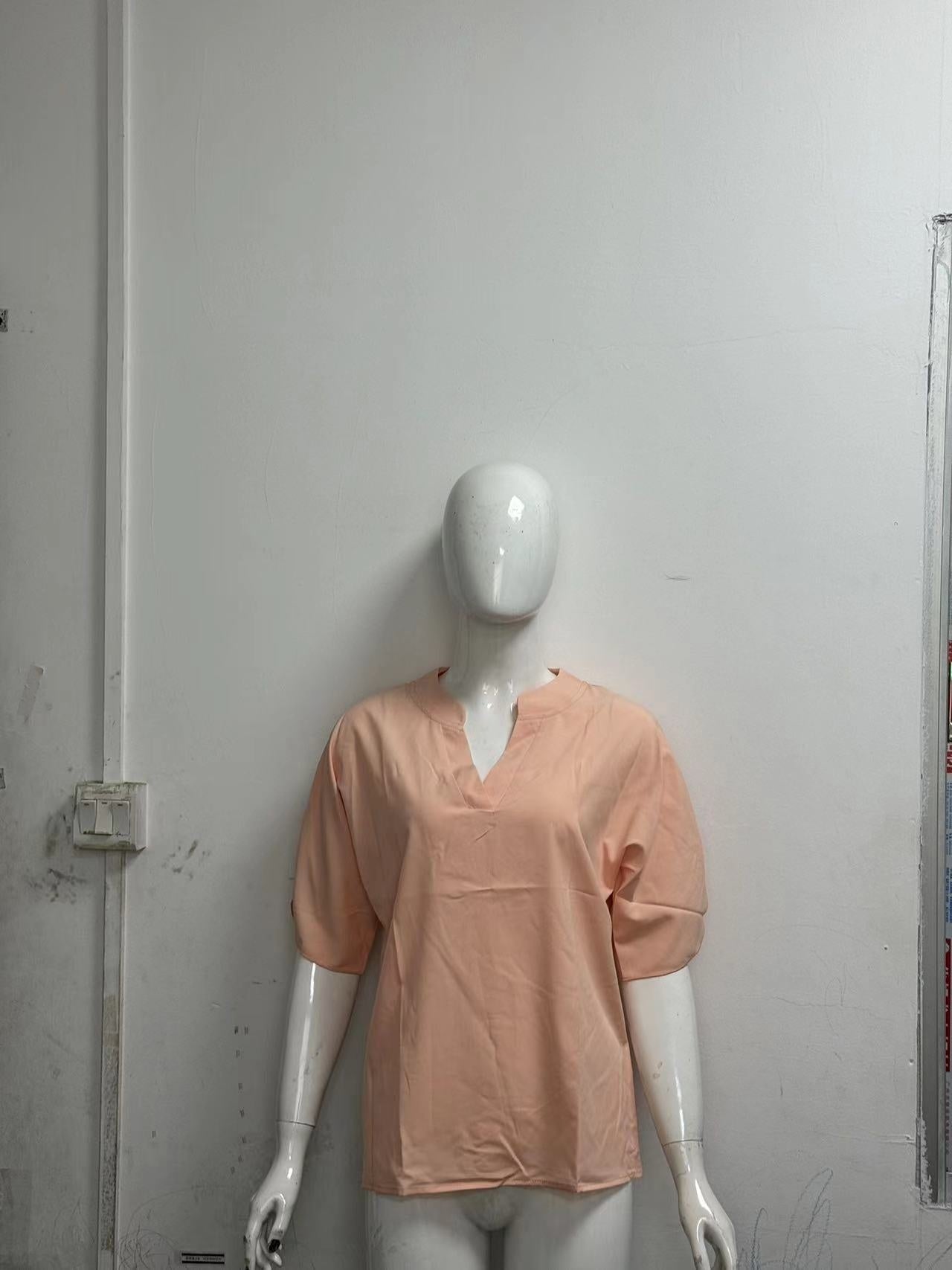 Women’s Casual Short Sleeve Chiffon Shirt – Summer V-Neck Blouse hanyelevate