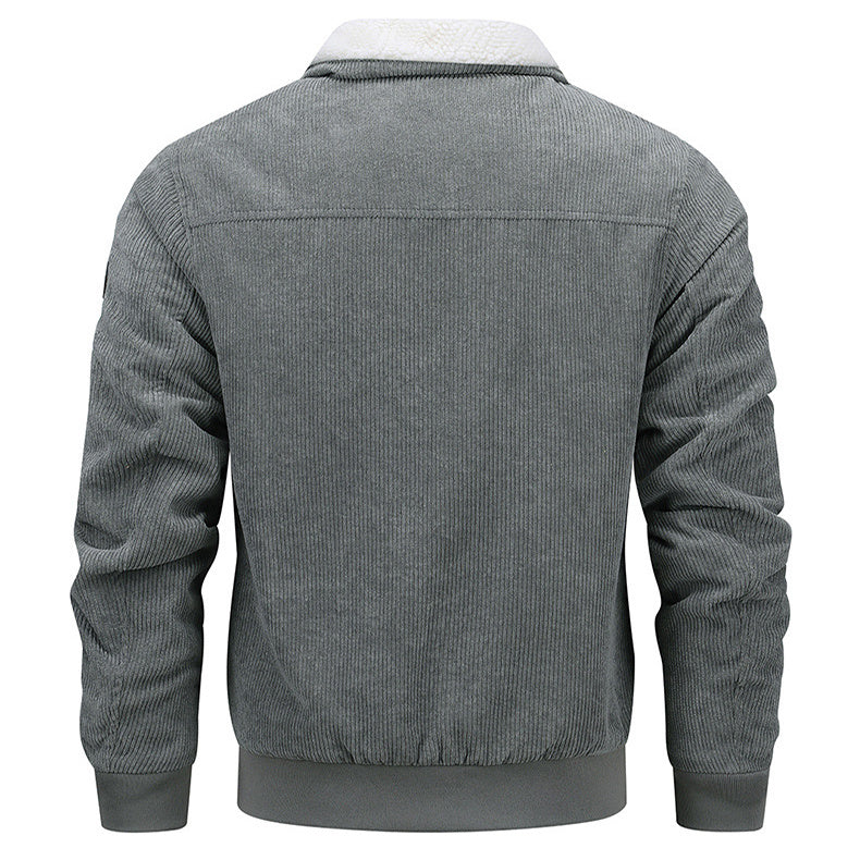 Men’s Winter Coat – Lapel Fleece Lined Jacket with Pockets & Thick Cotton Fabric hanyelevate