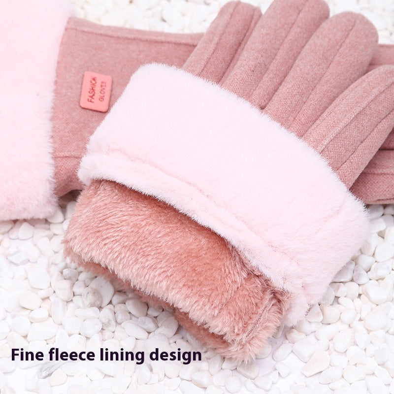 Women's Winter Riding Warm Velvet Padded Thickened Touch Screen Gloves hanyelevate
