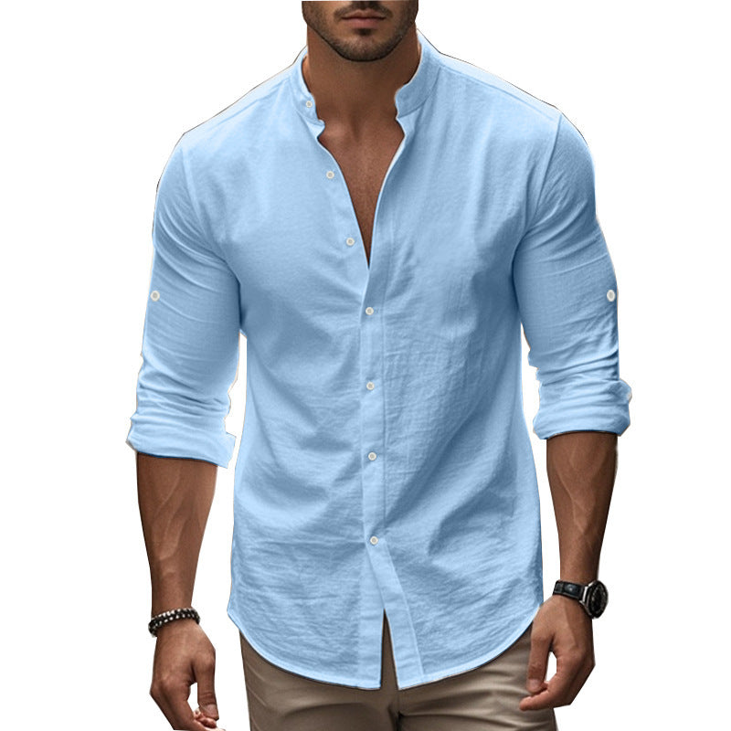 Solid Color Long-Sleeve Cotton Shirt | Casual & Everyday Wear