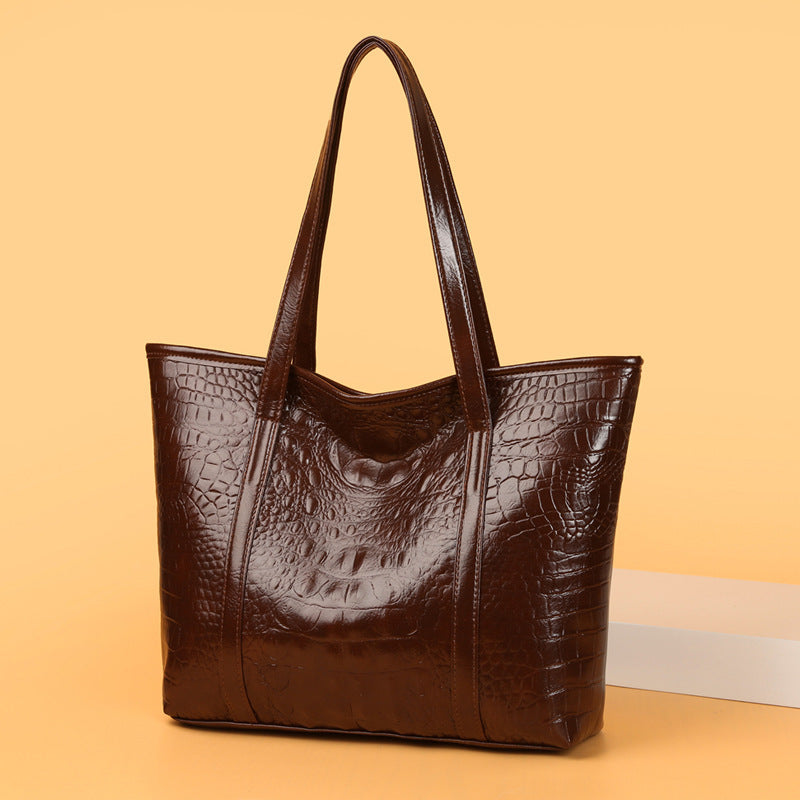 Large Capacity Women's Shoulder Bag – Soft Leather, Lightweight & Portable hanyelevate