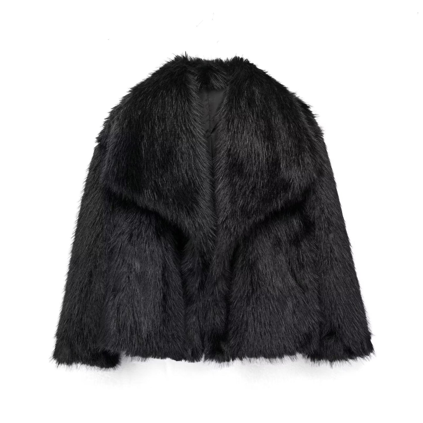 Women’s Winter Plush Coat – Thicken Lapel Casual Long Sleeve Outwear hanyelevate