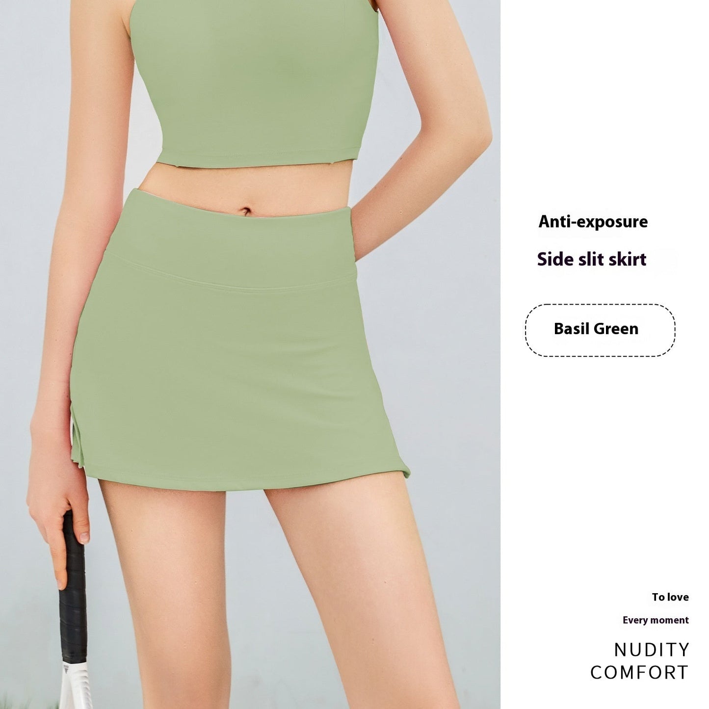 Women’s Athletic Skirt with Built-In Shorts – Fake Two-Piece Anti-Exposure Mini Culottes hanyelevate