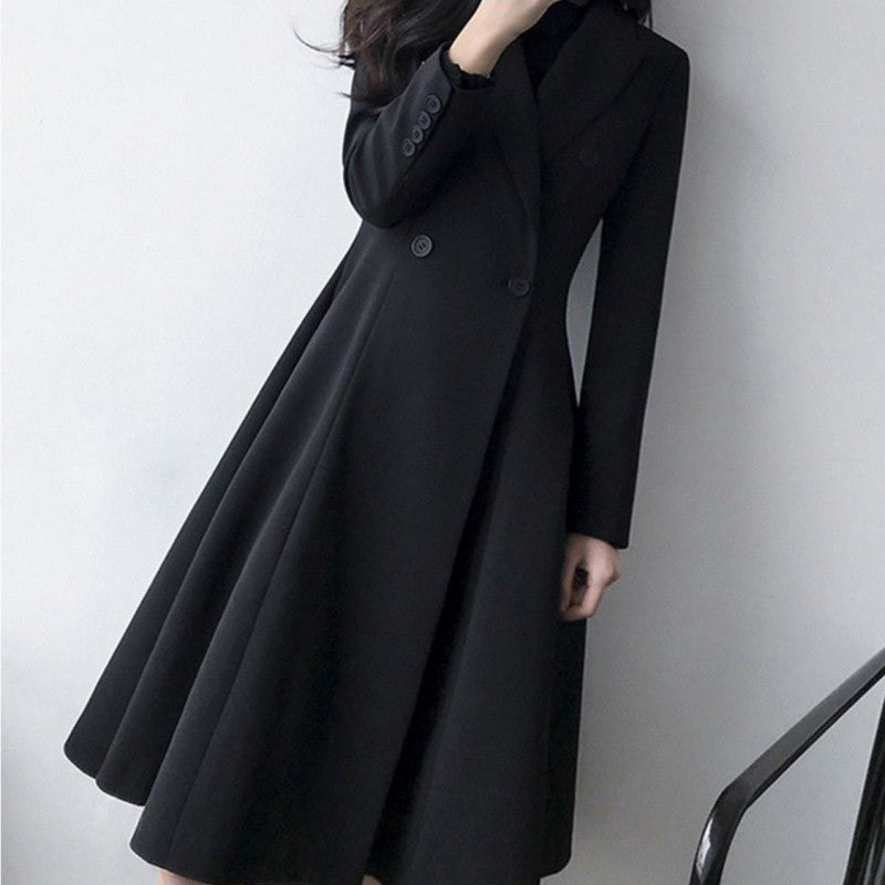 Plus Size Women's Suit Trench Coat – Long Autumn Overcoat for Elegant Looks hanyelevate