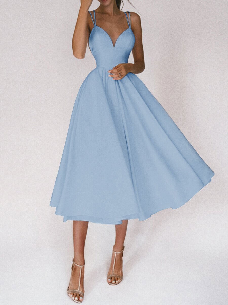 Women’s Fashion Suspender Dress – V-Neck, A-Line, Long Summer Dress hanyelevate