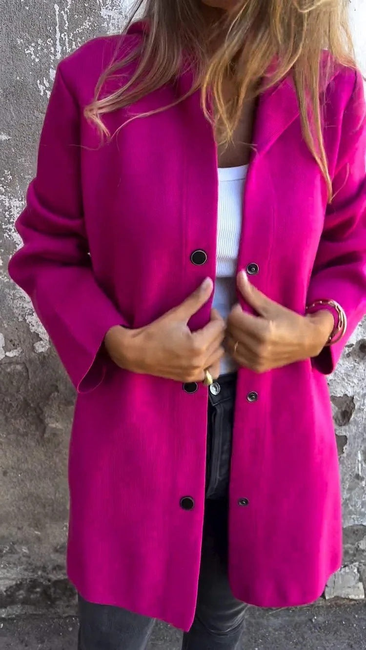 Women’s Casual Hooded Single-Breasted Cardigan – Loose Solid Color Jacket for Spring & Autumn hanyelevate