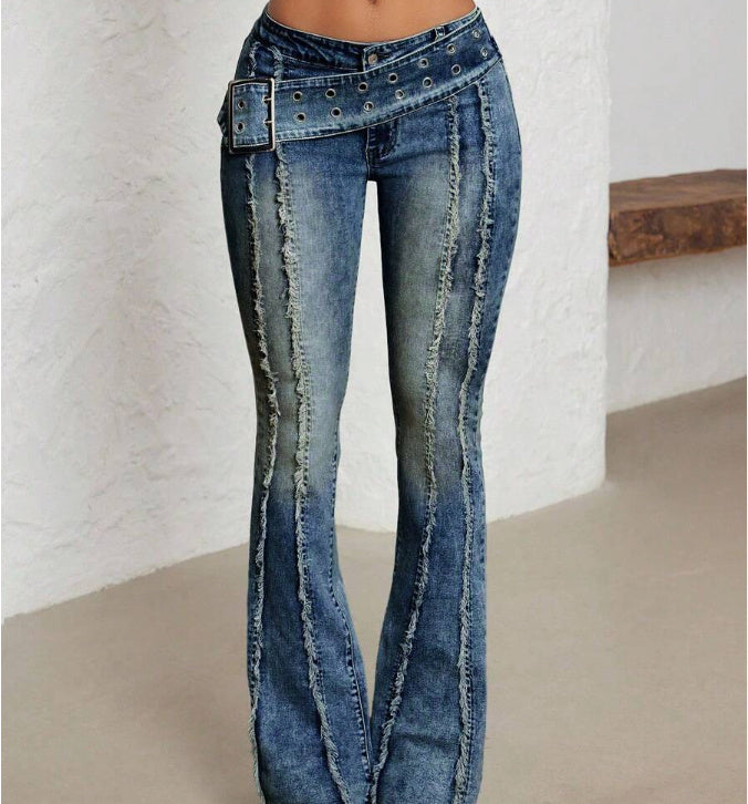 Women’s Classic Denim Cotton Trousers| Stylish jeans for women| Denim jeans for women hanyelevate