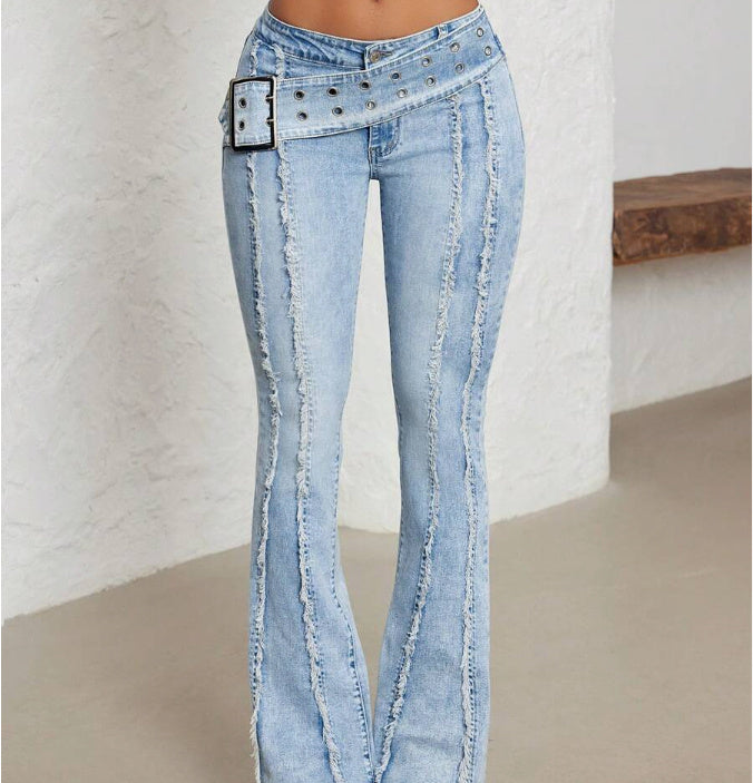 Women’s Classic Denim Cotton Trousers| Stylish jeans for women| Denim jeans for women hanyelevate