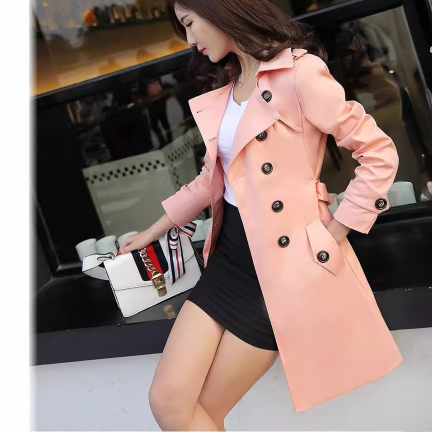 Classic Women's Mid-Length Coat – Fashion Trench for All Seasons hanyelevate