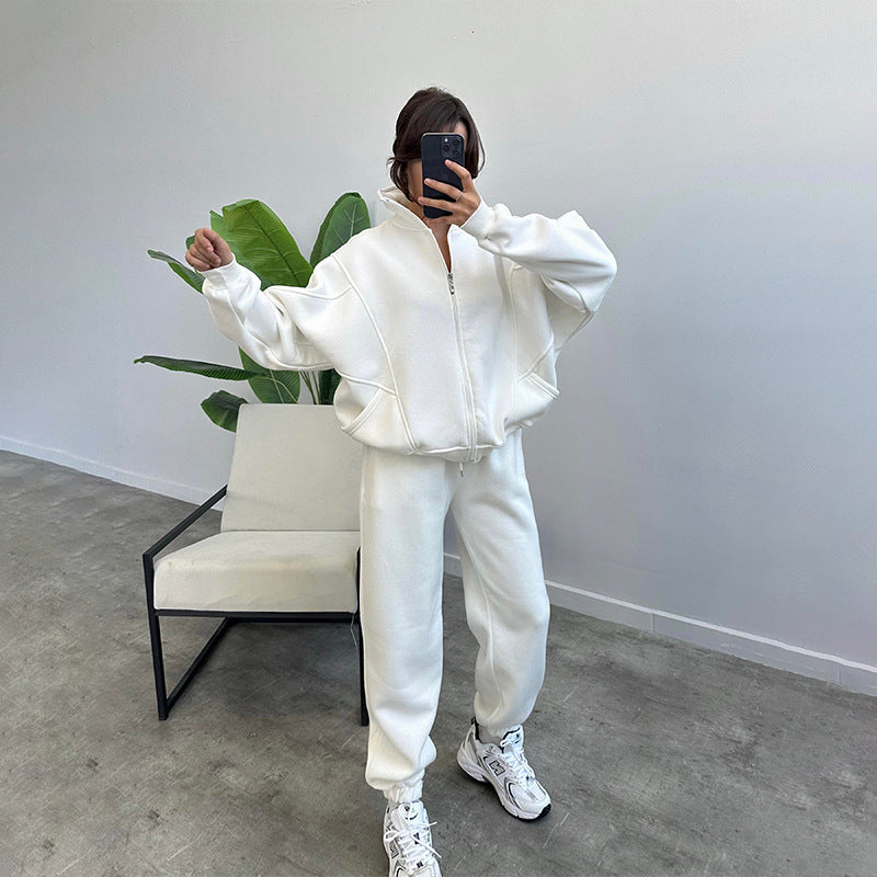 Stylish Women’s Activewear Set – Stand-up Collar Sports Suit with Jogger Pants hanyelevate