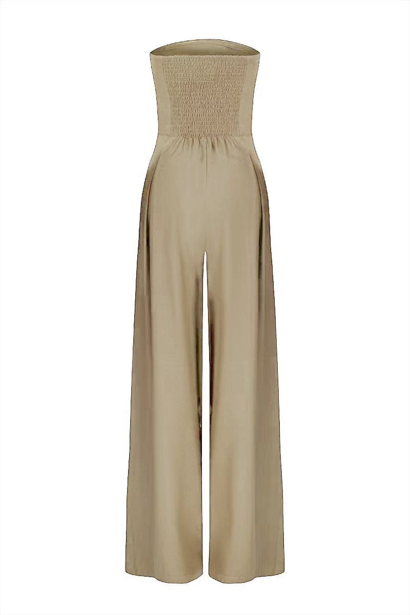 Loose Tube-top Jumpsuit Ins Fashion Backless Wide Leg Long Pants Overalls Women's Clothing hanyelevate