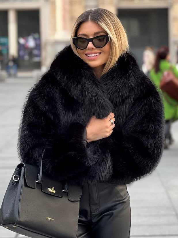Women’s Winter Plush Coat – Thicken Lapel Casual Long Sleeve Outwear hanyelevate