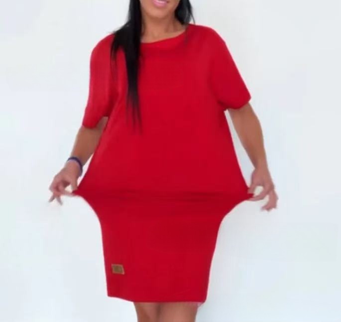 Casual Knitted Short Sleeve Dress – Women’s Sporty Summer T-Shirt Dress hanyelevate