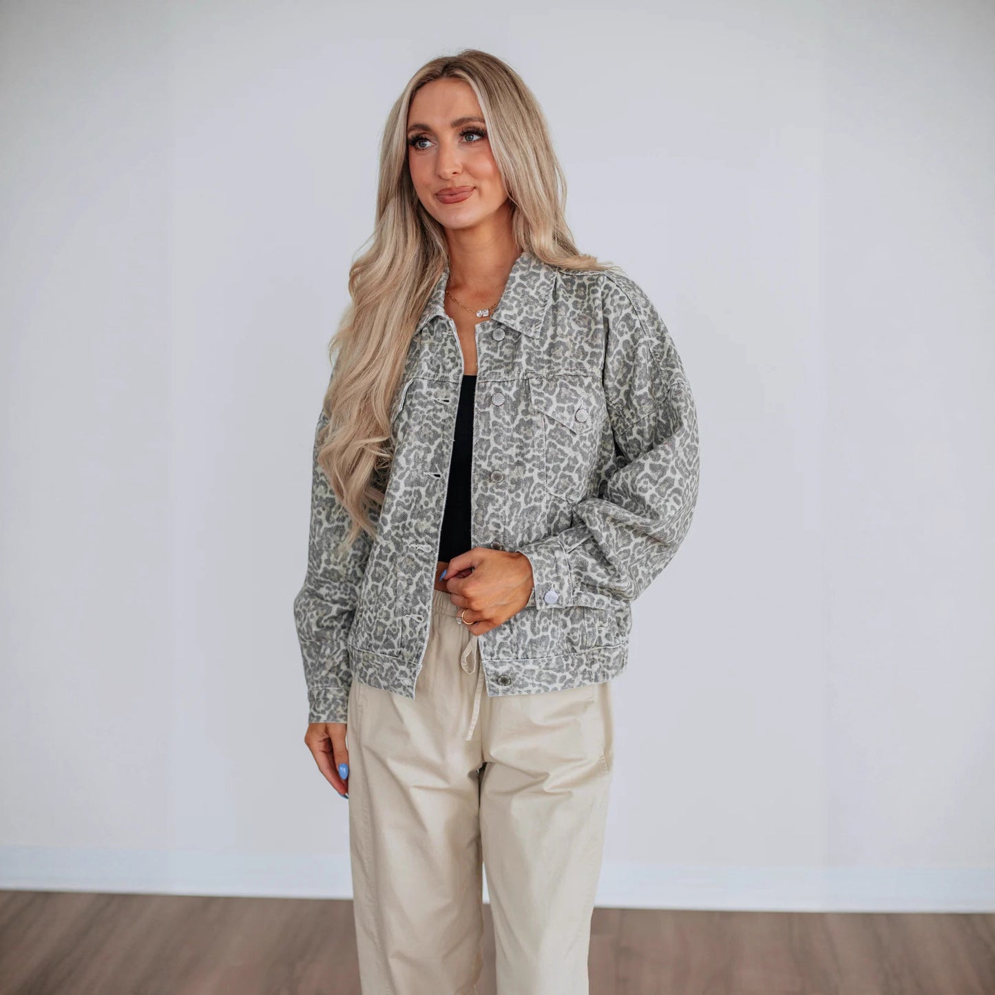 Women’s Gray Loose-Fit Denim Jacket | Street Hipster Style | Cotton | S–2XL