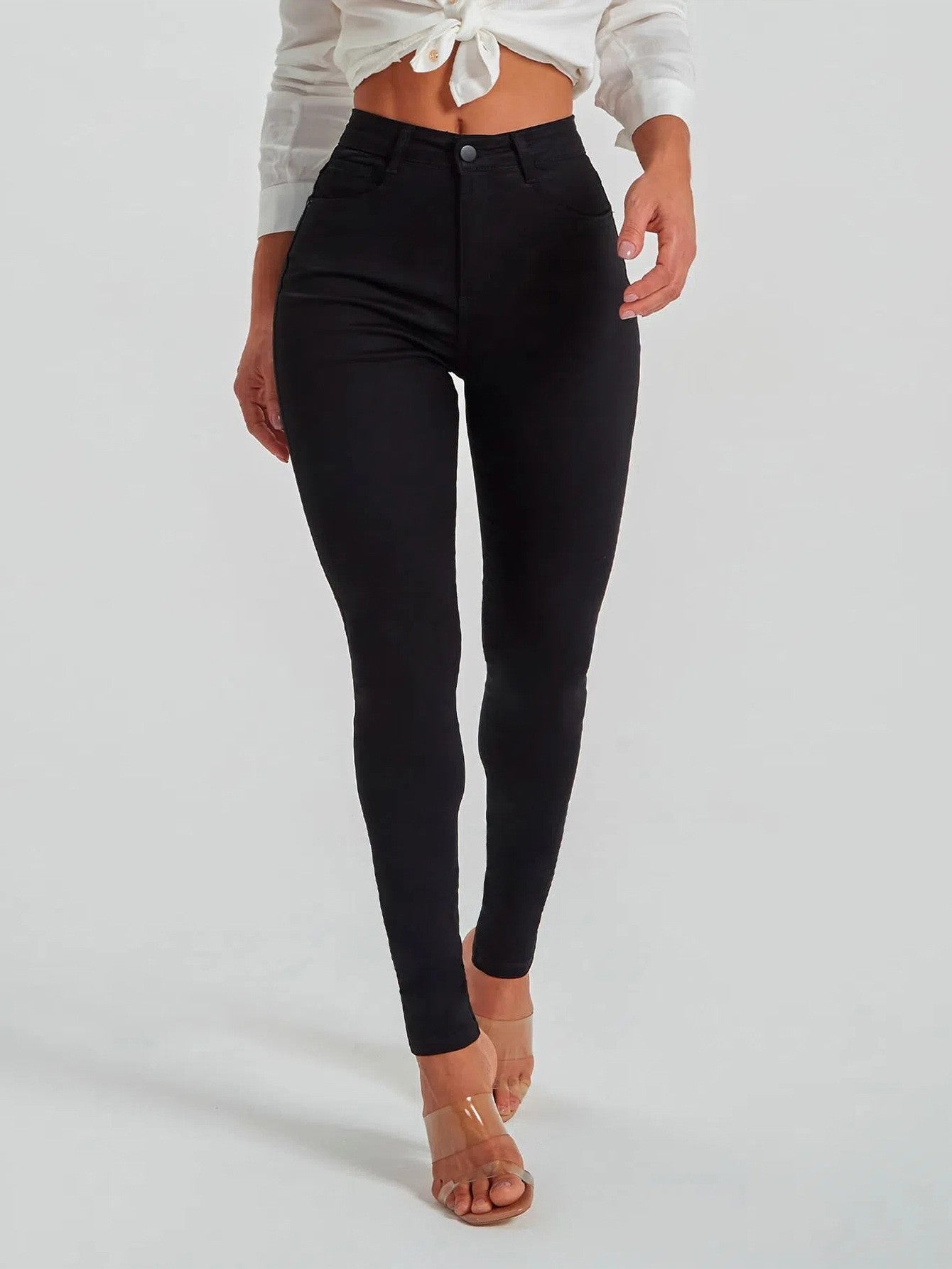 Women’s Cotton Pencil Pants – High Waist/Mid Waist Skinny Jeans | Distressed Casual Style | Sizes 25–40