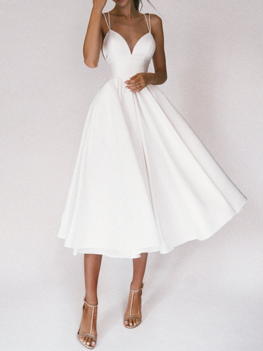 Women’s Fashion Suspender Dress – V-Neck, A-Line, Long Summer Dress hanyelevate