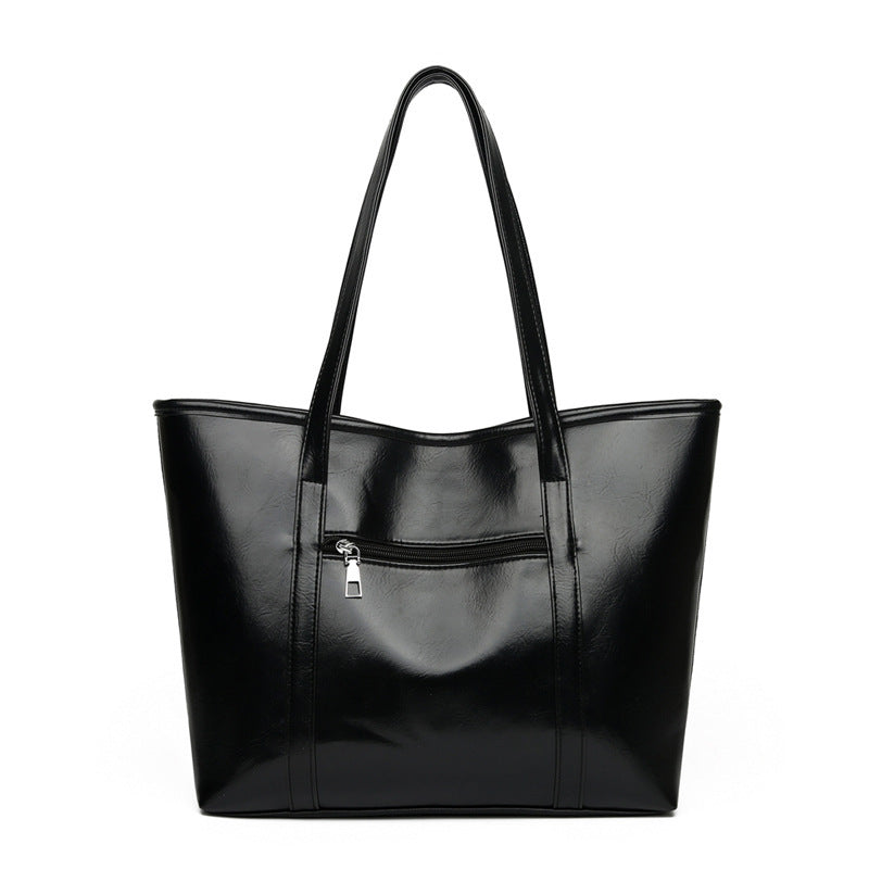 Large Capacity Women's Shoulder Bag – Soft Leather, Lightweight & Portable hanyelevate