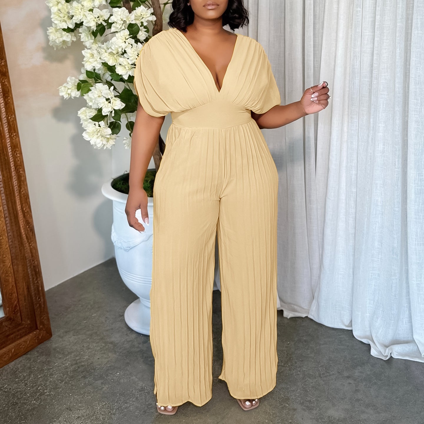 Women’s High-Waist Pleated Wide-Leg Pants – Sexy Socialite Style | S–3XL