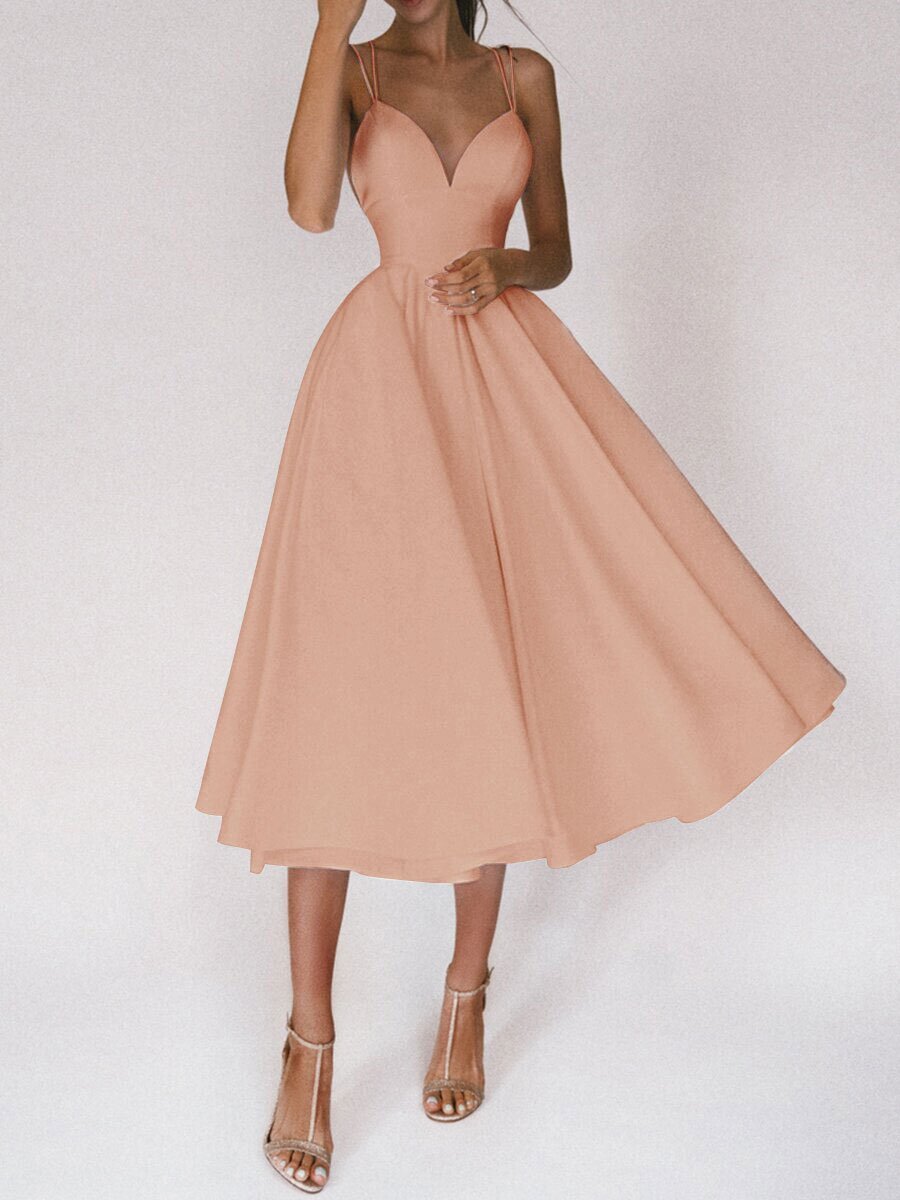 Women’s Fashion Suspender Dress – V-Neck, A-Line, Long Summer Dress hanyelevate