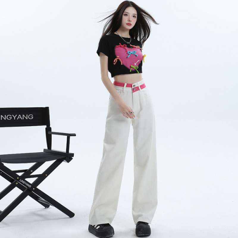 Women’s Cotton Wide-Leg Pants – High/Mid Waist | Meteor Blue, White, Rose Red | XS–2XL