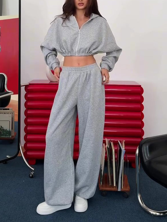 Women’s Casual Full-Length Pants – Plain Polyester Trousers | Regular Fit | Slight Elasticity