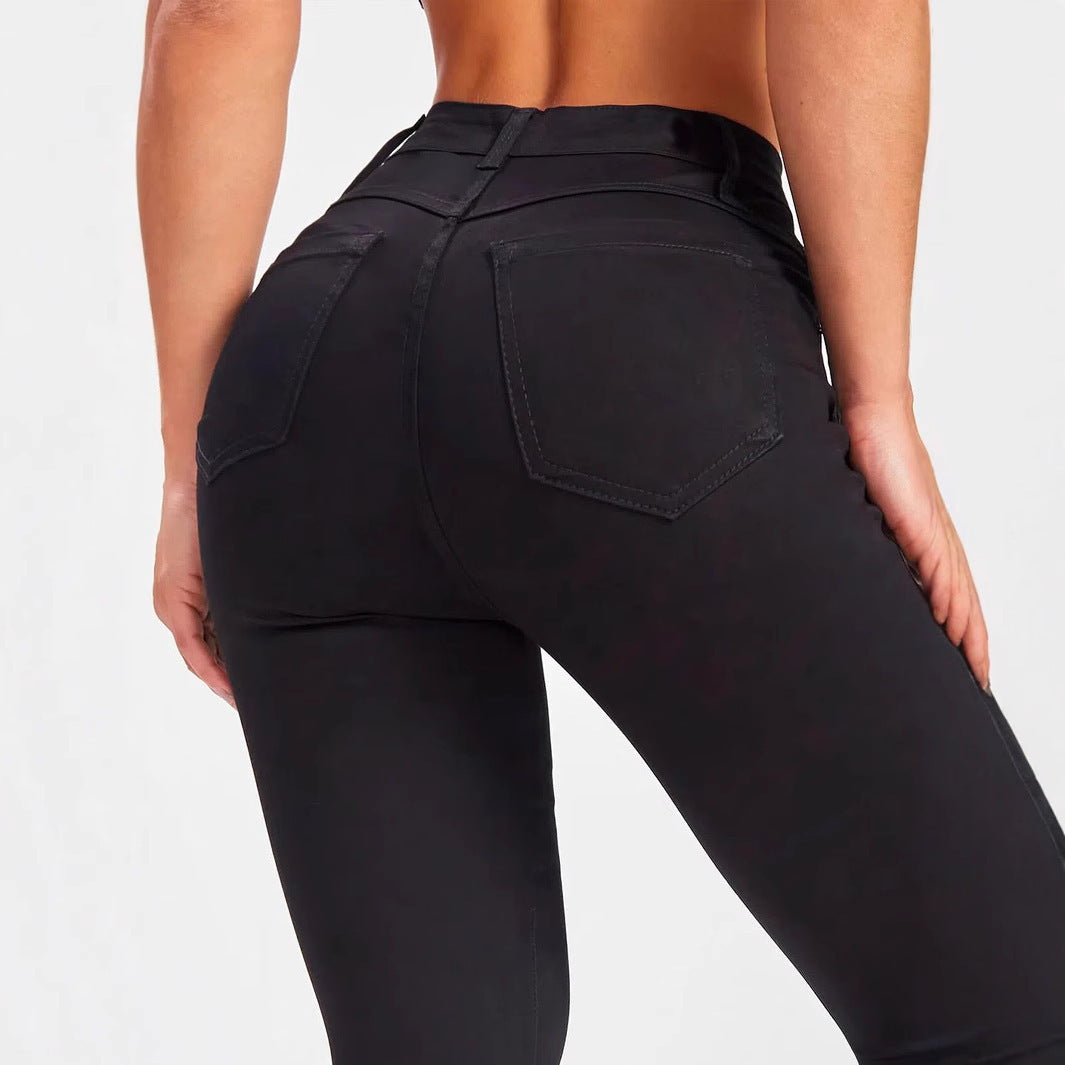 Women’s Cotton Pencil Pants – High Waist/Mid Waist Skinny Jeans | Distressed Casual Style | Sizes 25–40