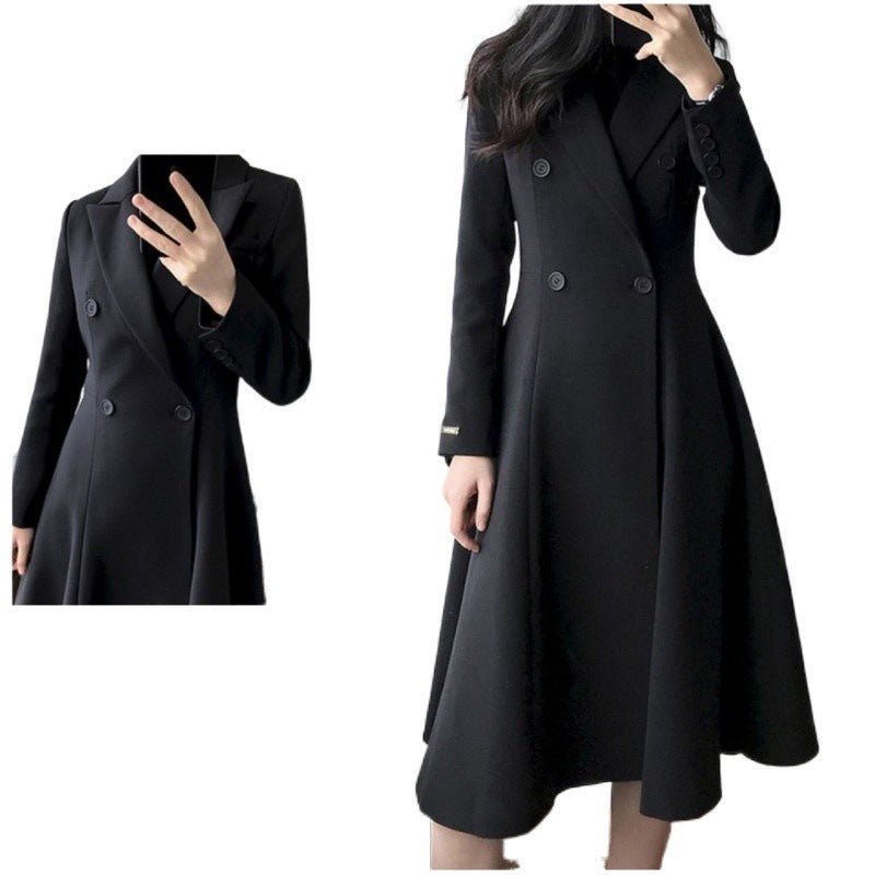 Plus Size Women's Suit Trench Coat – Long Autumn Overcoat for Elegant Looks hanyelevate