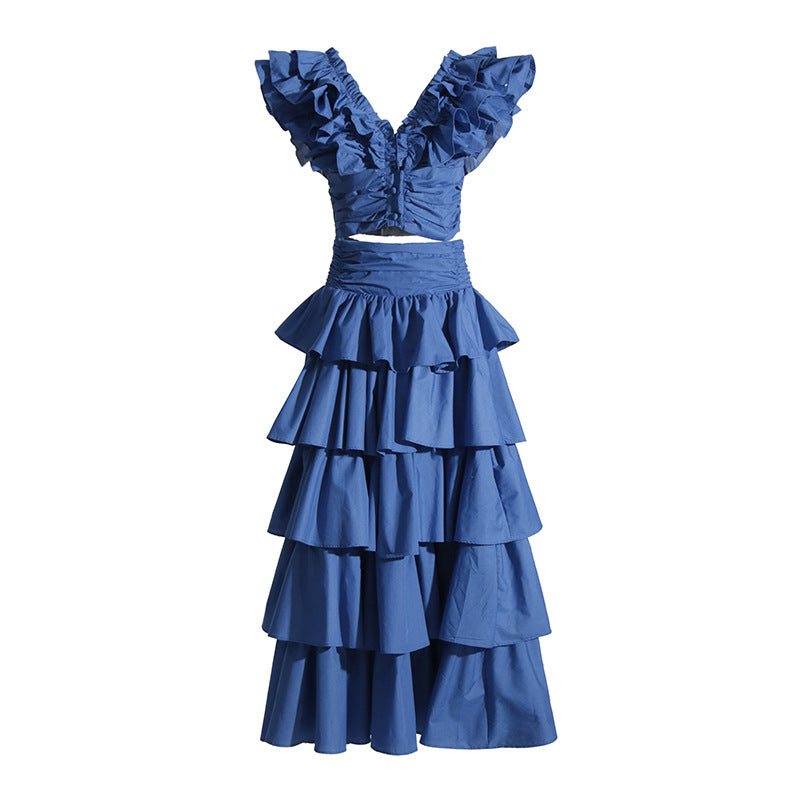 Summer Two-Piece Outfit – Ruffle Skirt & Crop Top Set for Women | Casual Vacation Wear hanyelevate