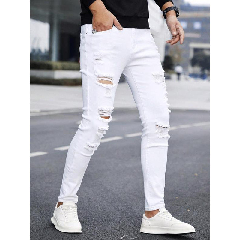 White Loose Straight-Leg Pants with Double-Layer Belt | Drawstring Closure
