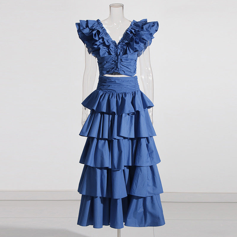 Summer Two-Piece Outfit – Ruffle Skirt & Crop Top Set for Women | Casual Vacation Wear hanyelevate