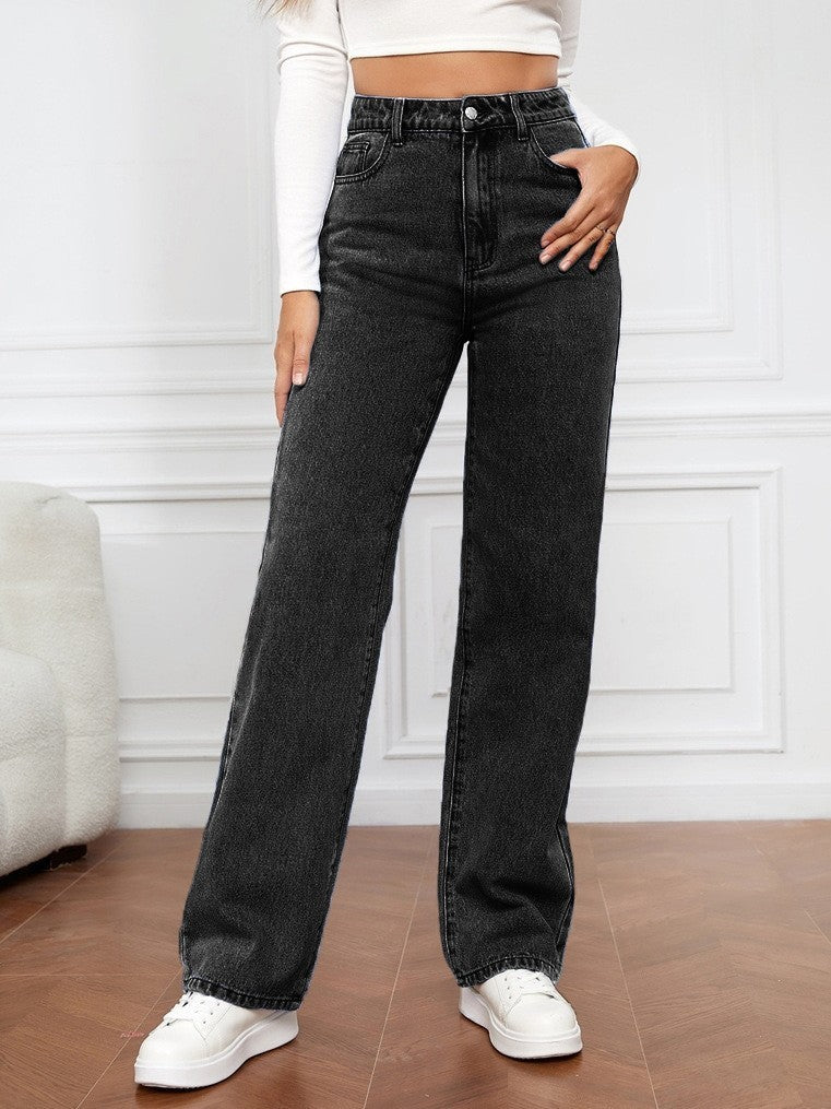 Men’s Cotton Straight-Leg Pants – Mid Waist, Casual Everyday Wear