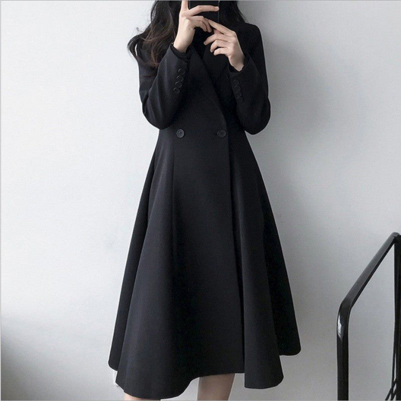 Plus Size Women's Suit Trench Coat – Long Autumn Overcoat for Elegant Looks hanyelevate