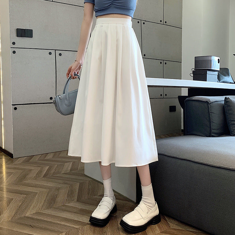 Simple Casual Slimming Mid-length High Waist Skirt hanyelevate