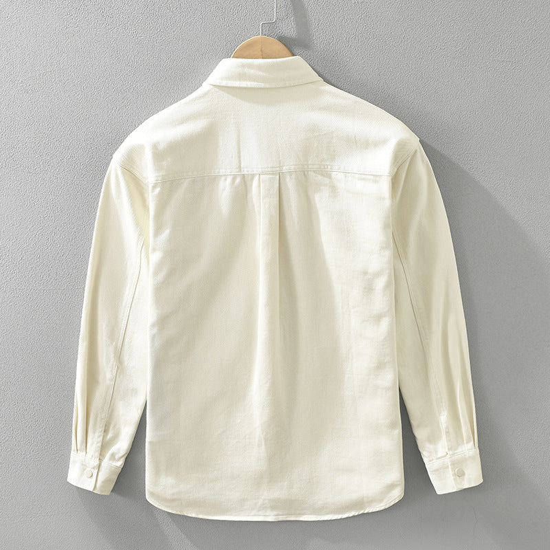 Men’s Japanese Retro Cotton Cardigan | Color Matching | Loose Fit
