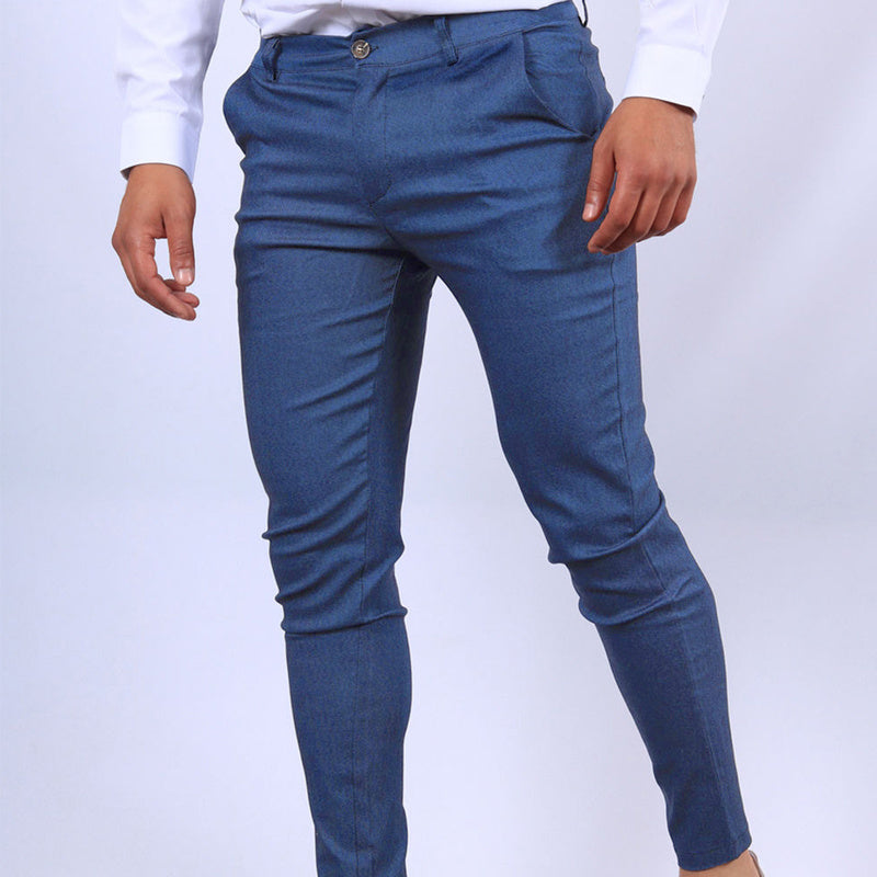 Men’s Solid Slim Fit Pants – Stylish Button Trousers for Work & Casual Wear hanyelevate