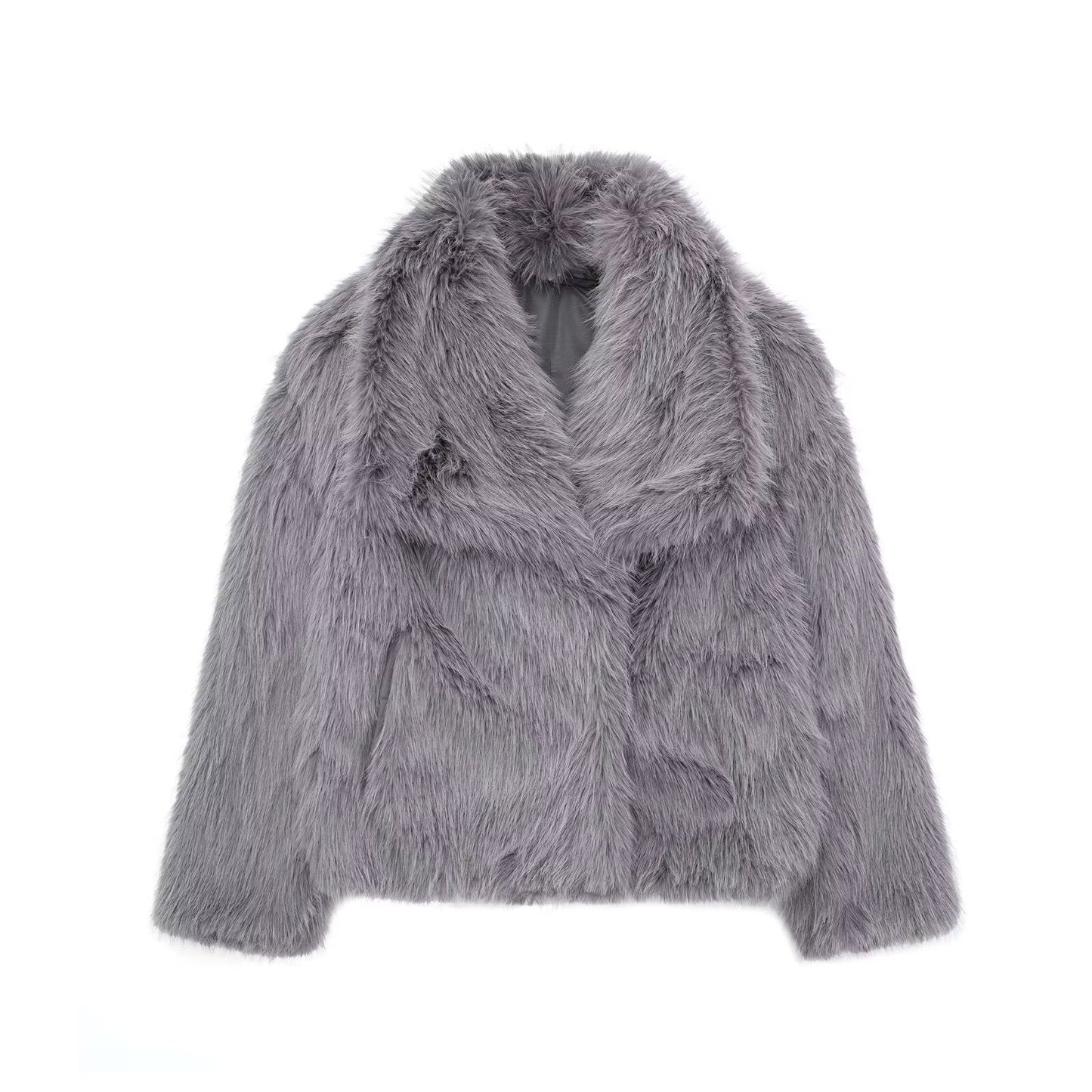Women’s Winter Plush Coat – Thicken Lapel Casual Long Sleeve Outwear hanyelevate
