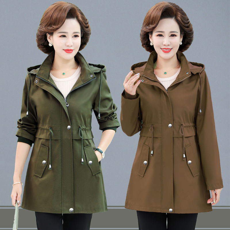 Spring And Autumn Fashionable Jacket Mid-length Trench Coat hanyelevate