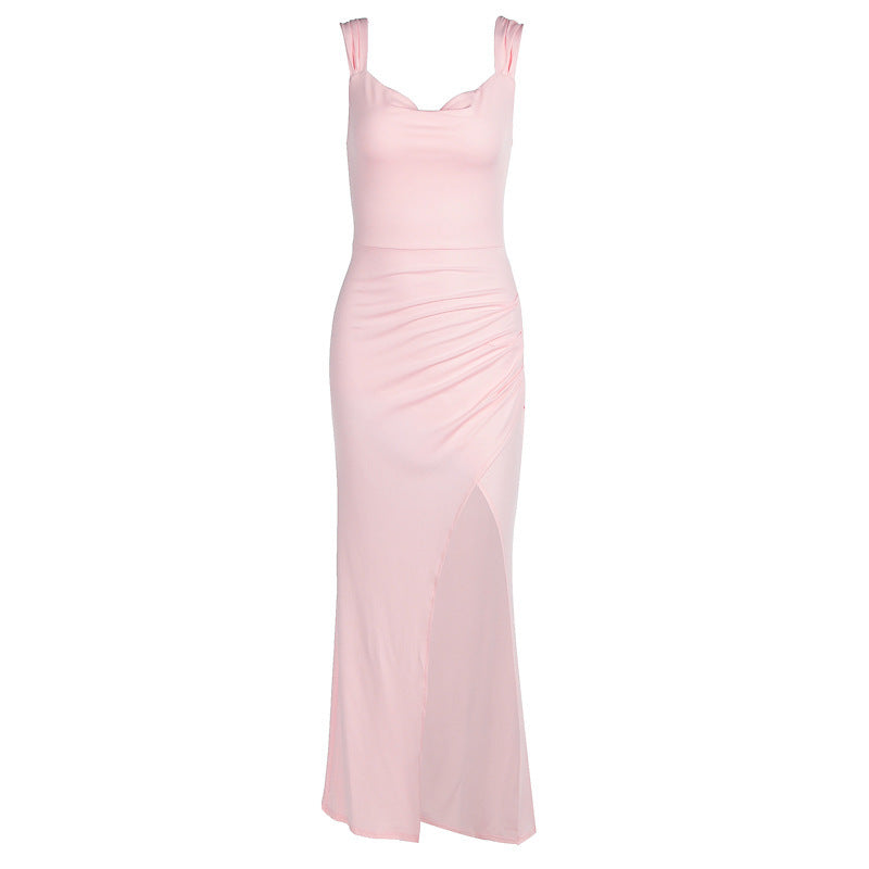 Elegant Back Tie Slit Dress – Women’s Sleeveless Slim Fit Party Dress hanyelevate