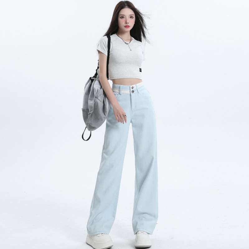 Women’s Cotton Wide-Leg Pants – High/Mid Waist | Meteor Blue, White, Rose Red | XS–2XL