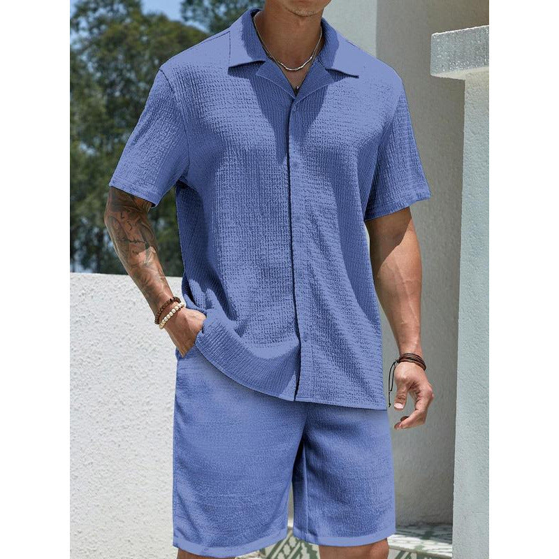 Middle-Aged & Elderly Rainwear Set – Knit Jacket & Mid-Length Pants | Waterproof Polyester | S–XXL | Cream, Blue, Black, White