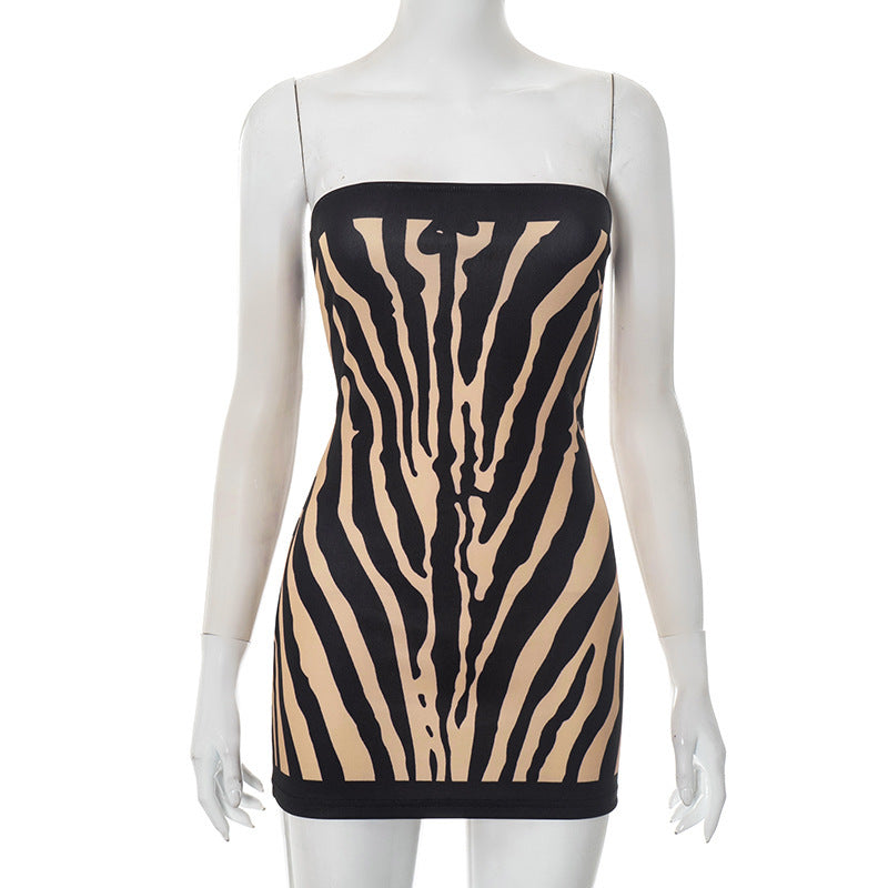 Women’s Black Animal Print A-Line Dress | Sleeveless High Waist | S–L