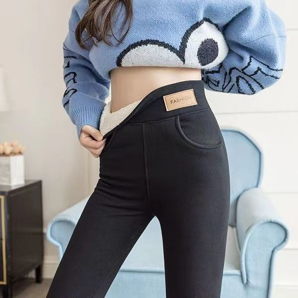 Warm Fleece-Lined Leggings for Women – Plus Size, Thick Cashmere Thermal Tights hanyelevate