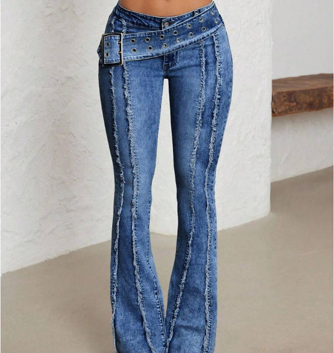 Women’s Classic Denim Cotton Trousers| Stylish jeans for women| Denim jeans for women hanyelevate